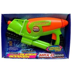 Vintage New In Box Super Soaker Max-D 3000 Squirt Gun Pistol - Hasbro 2001 Green